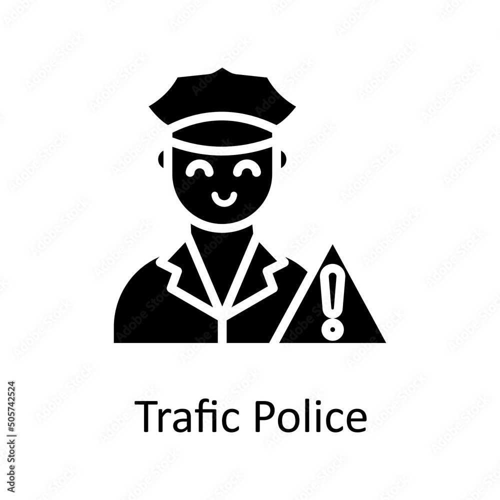 Traffic Police vector solid Icon Design illustration. City elements Symbol on White background EPS 10 File Traffic Police vector solid Icon Design illustration. City elements Symbol on White background EPS 10 File