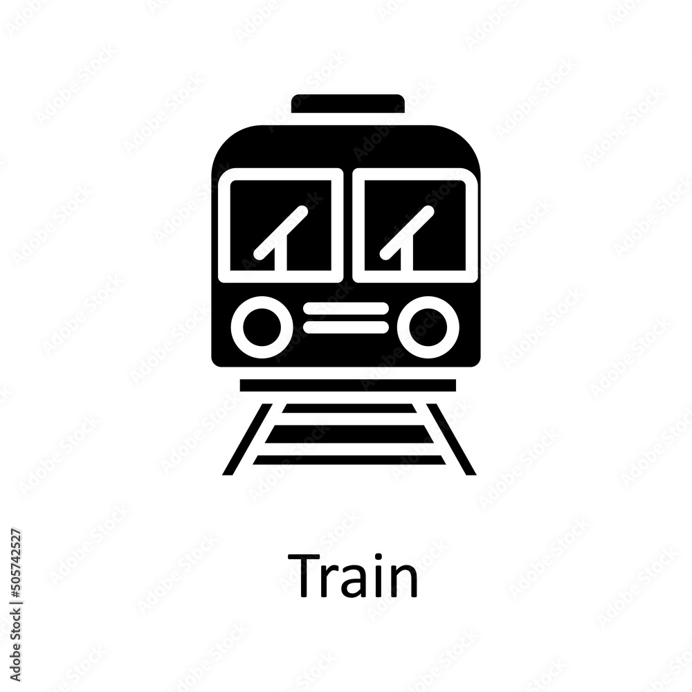 Train vector solid Icon Design illustration. City elements Symbol on White background EPS 10 File
