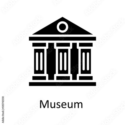 Museum vector solid Icon Design illustration. City elements Symbol on White background EPS 10 File