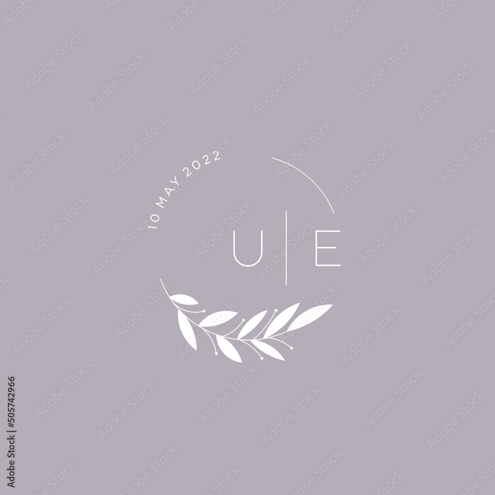 Initial letter UE wedding monogram logo design ideas Stock Vector ...