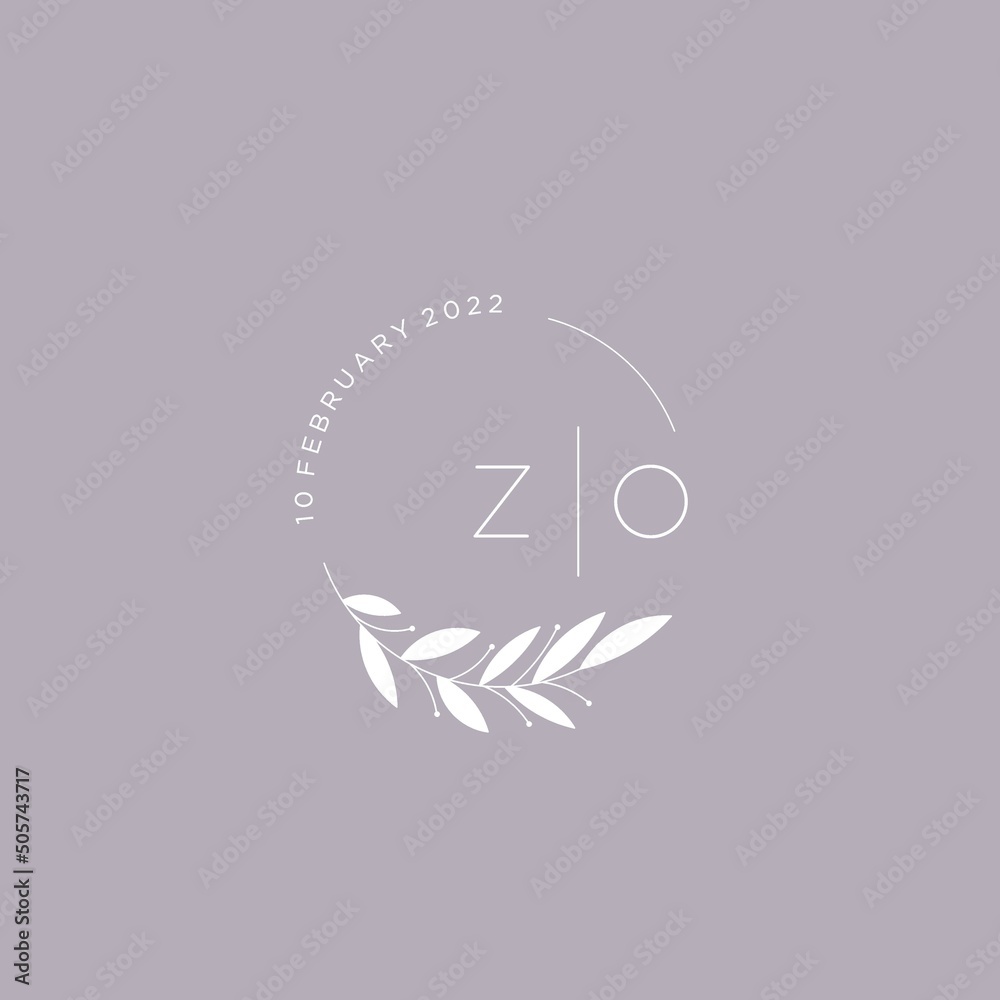 Initial letter ZO wedding monogram logo design ideas - obrazy, fototapety, plakaty 