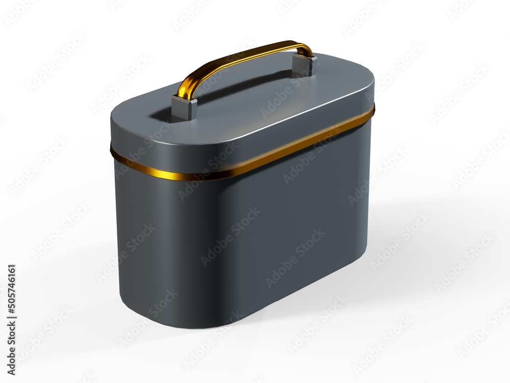 Black cardboard box on a white background 3d render Black cardboard box on a white background 3d render