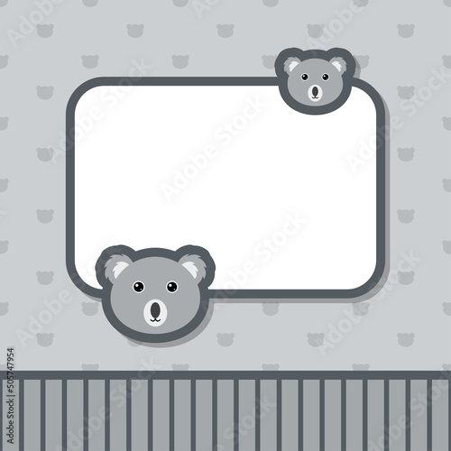 Greeting card template with Koala photo