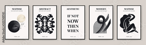 Abstract Matisse Art Set, Aesthetic Modern Art, Minimalist Art, Illustration, Vector, Poster, Postcard. A set of abstract fashion creative art