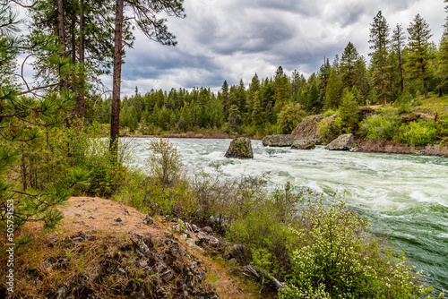 Devil's Toenail Rapids on the Spokane River in Riverside State Park, Nine Mile Falls, Washington.