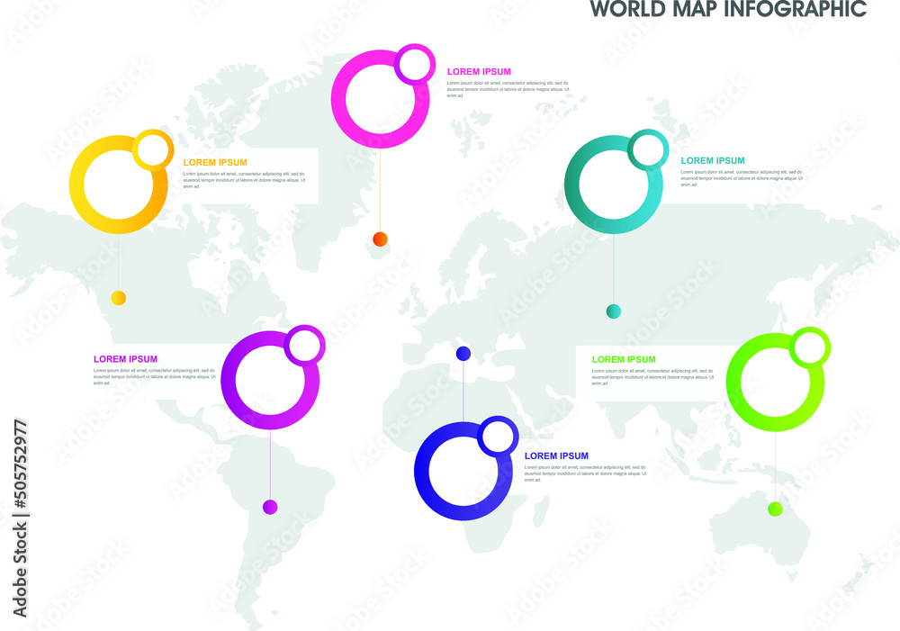World Map Infographic Vector. Template of Report World Map World Map Infographic Vector. Template of Report World Map