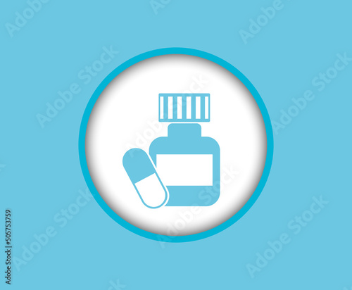 Pill jar icon isolated on white background