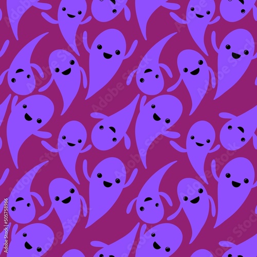 Halloween seamless ghost pattern for wallpaper and packaging and gifts and cards and linens and kids and fabrics