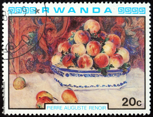 Postage stamp Rwanda 1980 Still Life, by Renoir photo