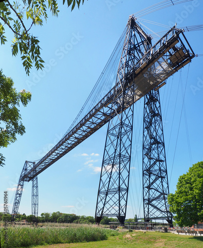 the metal transporter bridge of Rochefort sur Mer which allows pedestrians to cross the Charente river was built in 1898-1900 to replace the ferry which had become insufficient for traffic photo