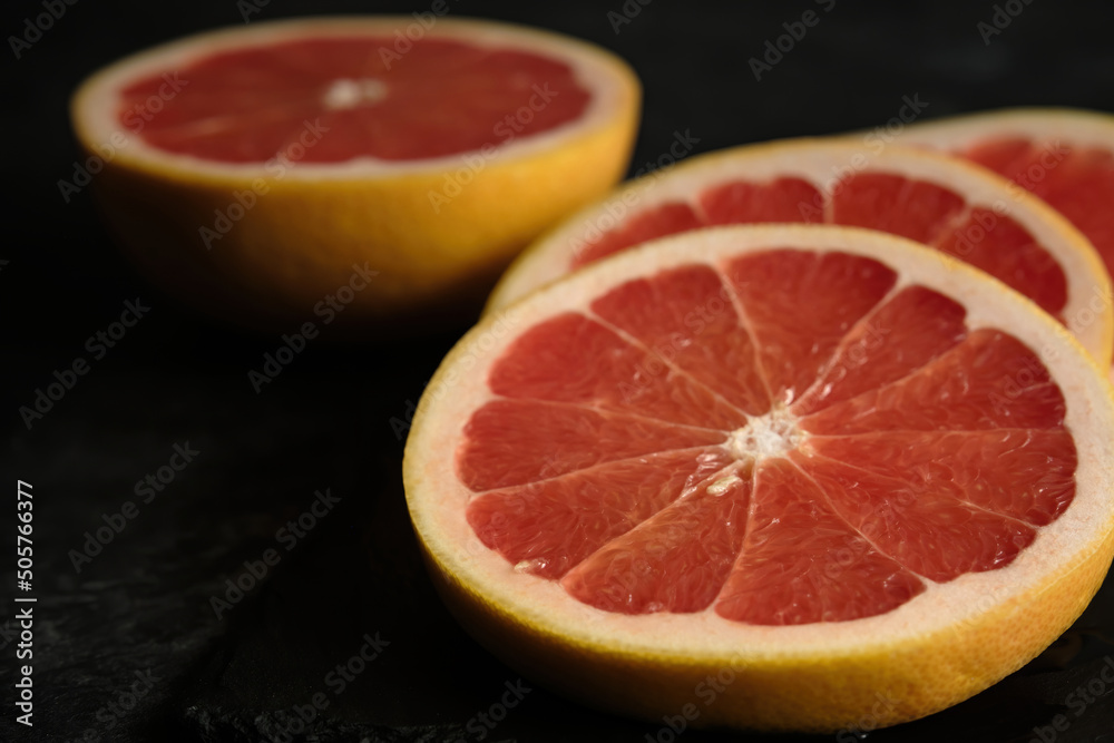 slices of cut grayfruit close-up slices of cut grayfruit close-up