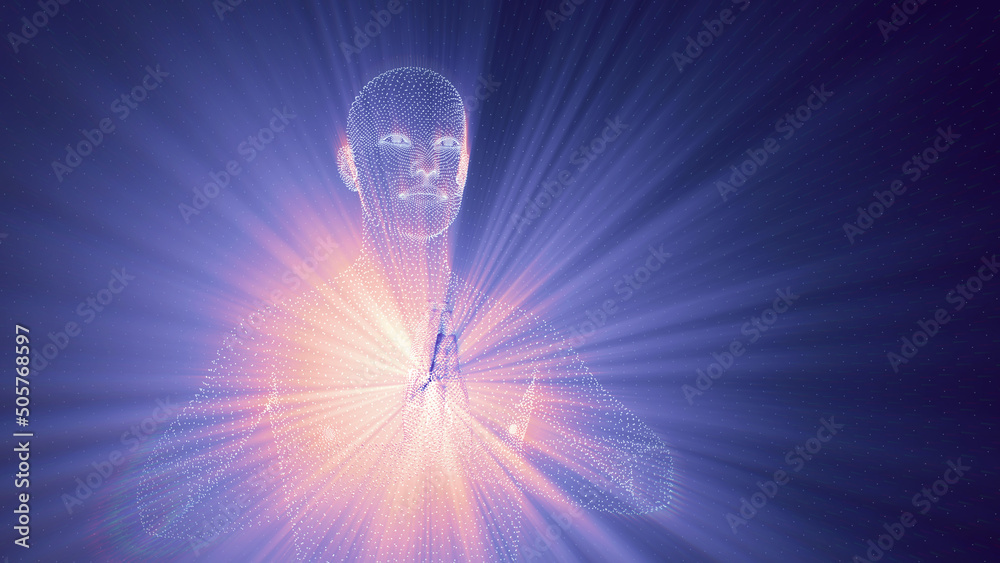 Φωτογραφία 3d illustration is a symbolic representation of the light of a person's true fai