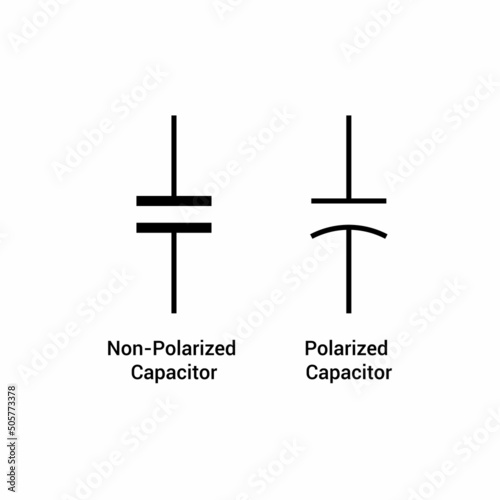 polarized and non-polarized capacitor symbol