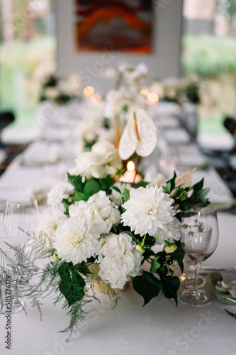 Fototapeta Naklejka Na Ścianę i Meble -  Stylish wedding table decoration and table setting