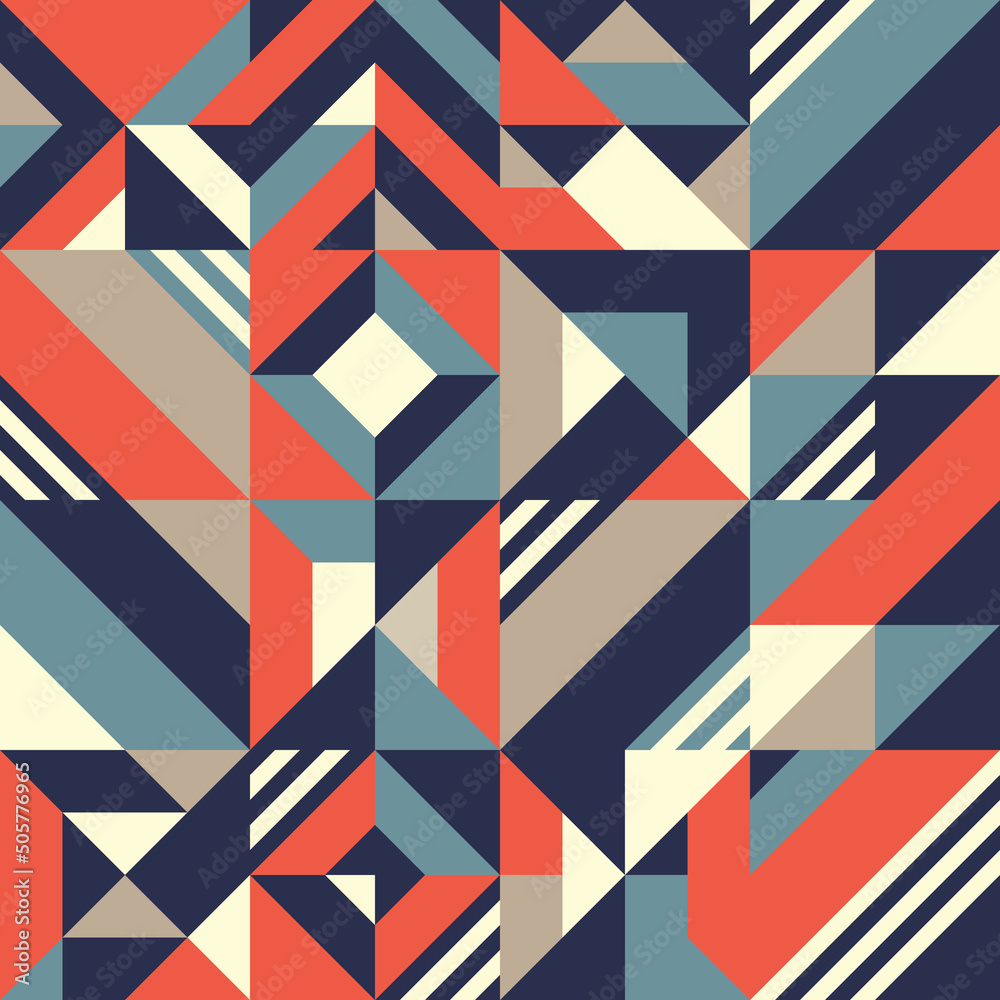 Geometric collage background design. Abstract composition. Decorative ornate graphic mosaic. Swiss scandinavian bauhaus design style. Vector illustration. Geometric collage background design. Abstract composition. Decorative ornate graphic mosaic. Swiss scandinavian bauhaus design style. Vector illustration.