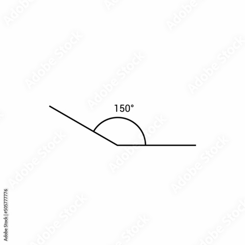 150 degree angle icon in mathematics