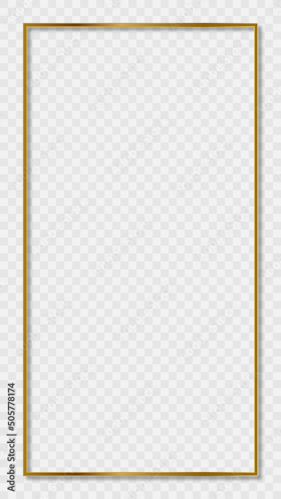 Rectangular Golden Frame Story on transparent Background Rectangular Golden Frame Story on transparent Background