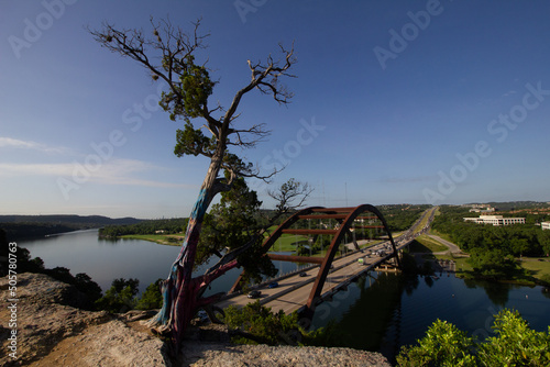Pennebacker Bridge overlooking Lake Austin in Austin Texas photo