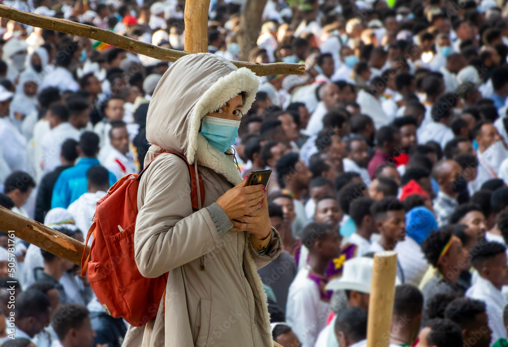 Timkat at the Fasilides Baths in Gondar, Orthodox Christian Festival, Ethiopia