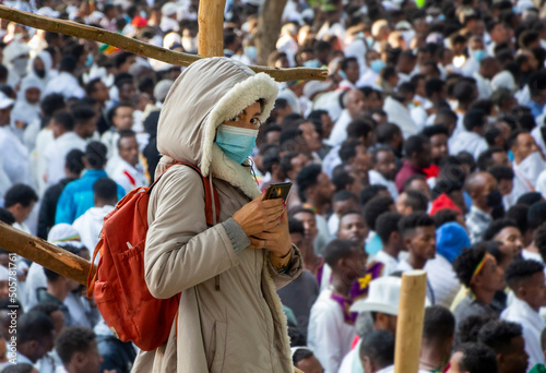 Timkat at the Fasilides Baths in Gondar, Orthodox Christian Festival, Ethiopia