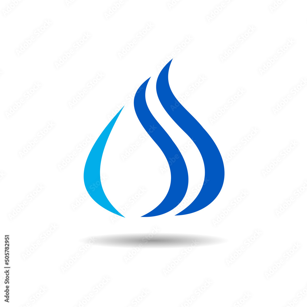 Simple flame logo design. Blue flame icon. Basic element graphic design Simple flame logo design. Blue flame icon. Basic element graphic design