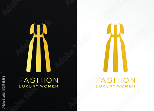 Fashion brand logo for luxury woman dress and custom design logo