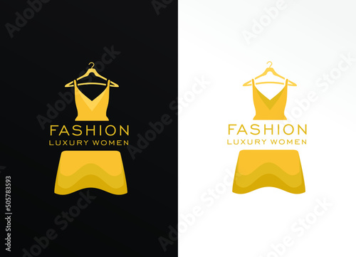 Fashion brand logo for luxury woman dress and custom design logo