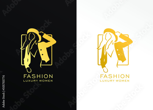Fashion brand logo for luxury woman dress and custom design logo