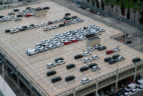 Spain, Catalonia, Barcelona, Cars in multistorey car park