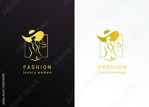 Fashion brand logo for luxury woman dress and custom design logo