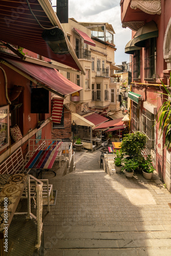 Turkey, Istanbul, Residential buildings along street photo