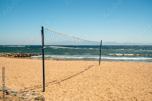 Egypt, Sinai, Volleyball net on beach photo