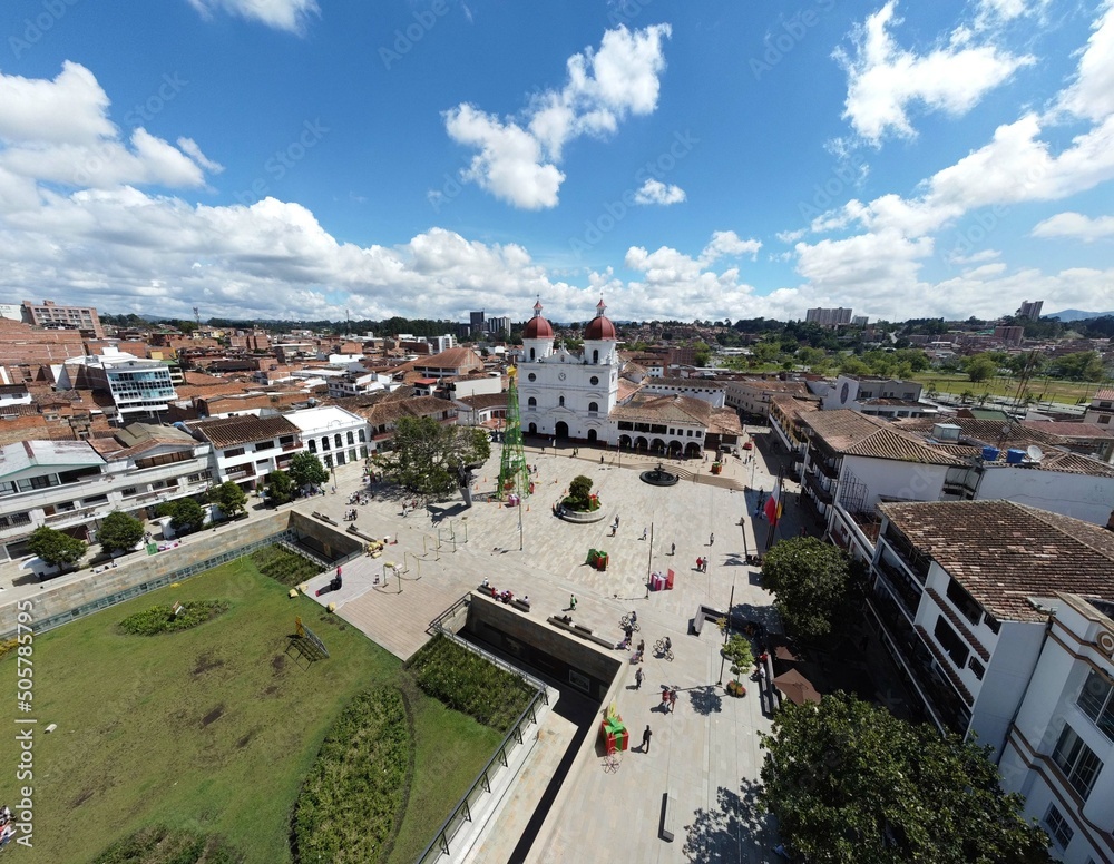 Panoramic view of the municipality of Rionegro, Antioquia Colombia, views from the air, drone photography