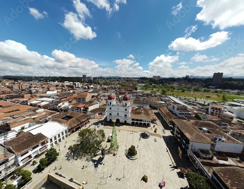 Panoramic view of the municipality of Rionegro, Antioquia Colombia, views from the air, drone photography