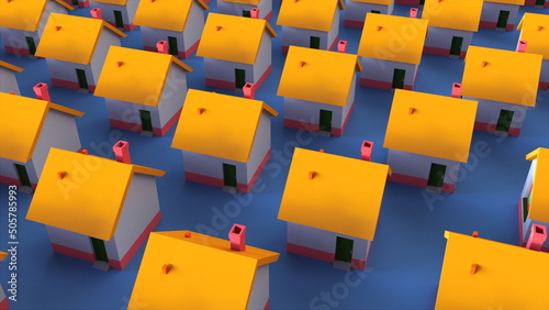 Rows houses. Computer generated 3d render photo