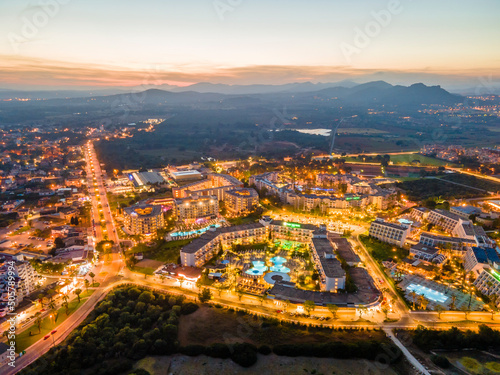 Sa Coma Evening Photos from Drone Aerial Photos of Night in Sa Coma, Mallorca 