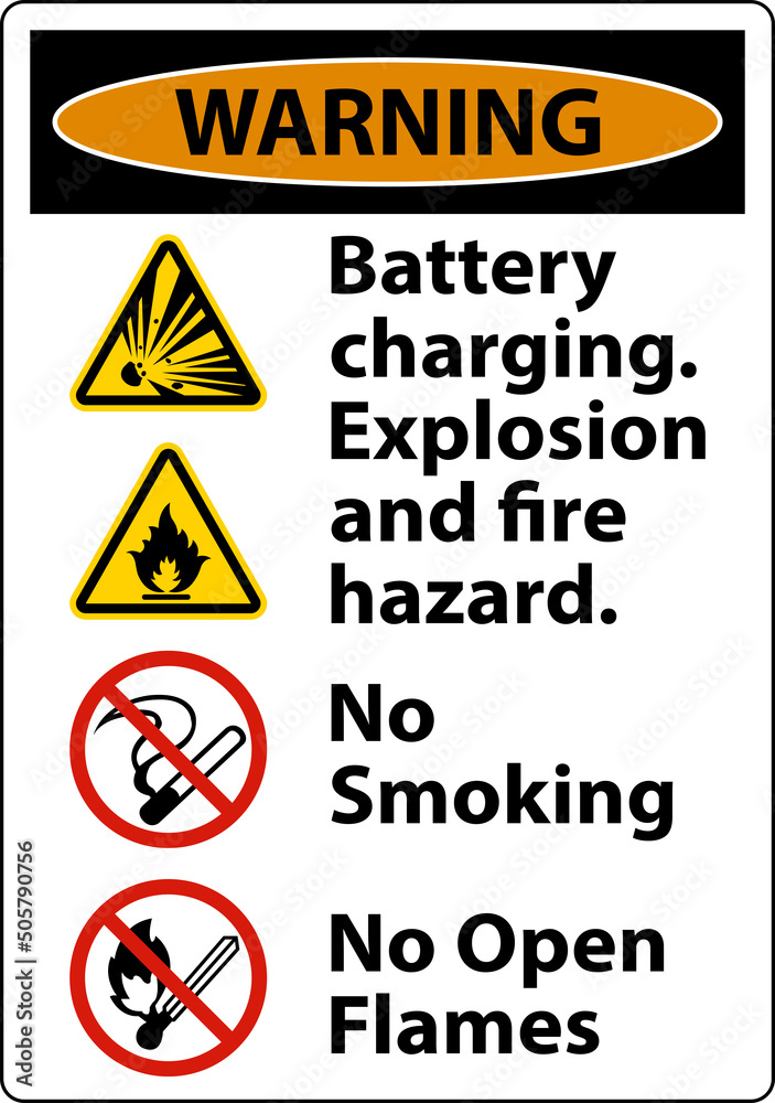 Warning Explosion and Fire Hazard Sign On White Background Warning Explosion and Fire Hazard Sign On White Background