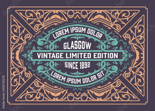 Western card with vintage style