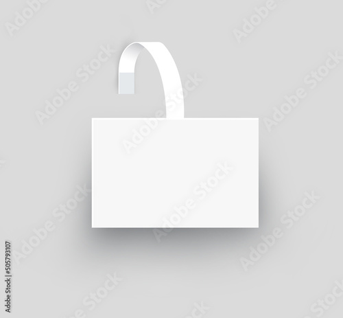 Advertising wobbler mockup dangler vector square design. Adhesive shelf wobbler blank circle sticker