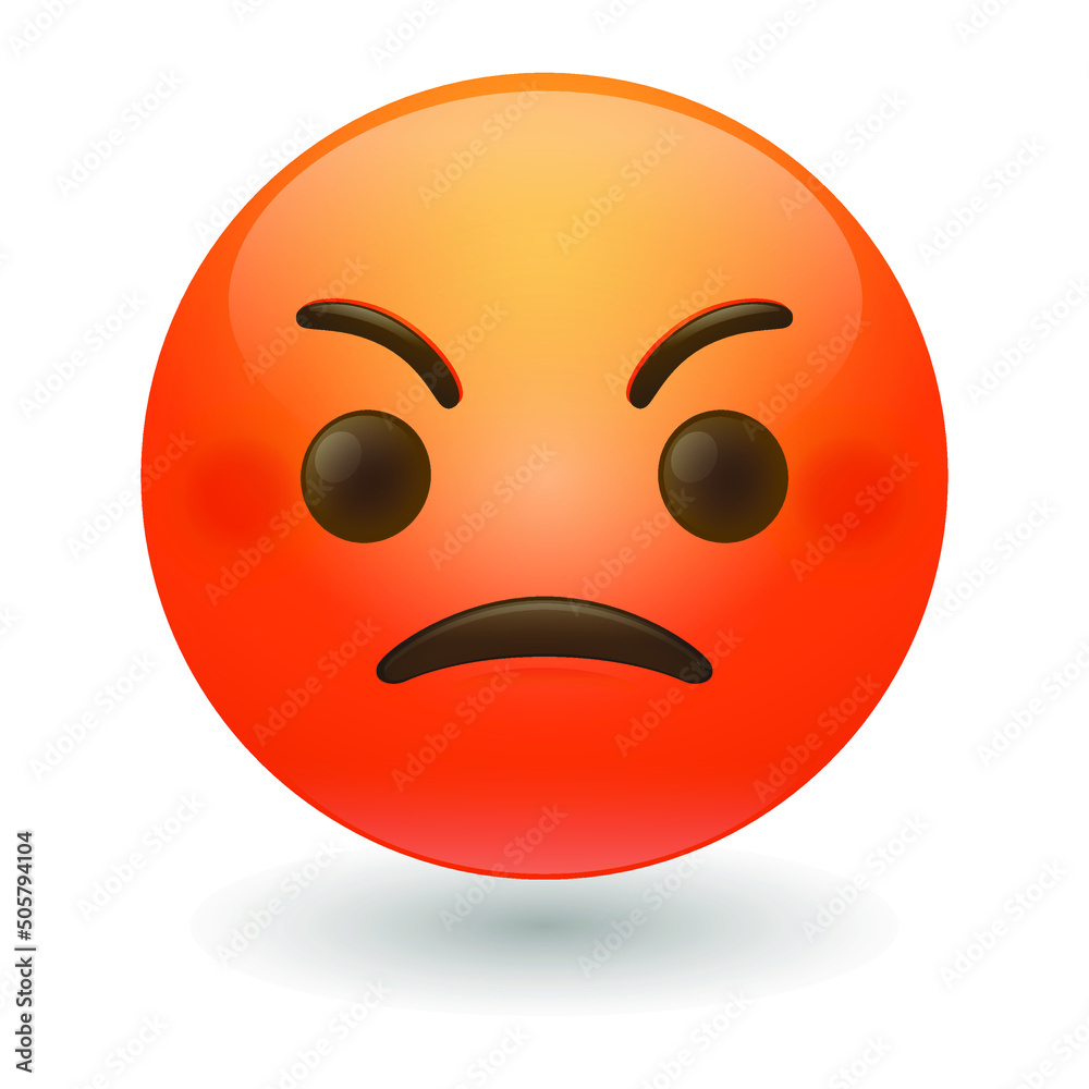 Enraged Emoji Icon Illustration Sign. Rage Vector Symbol Emoticon Design Vector Clip Art. - obrazy, fototapety, plakaty 