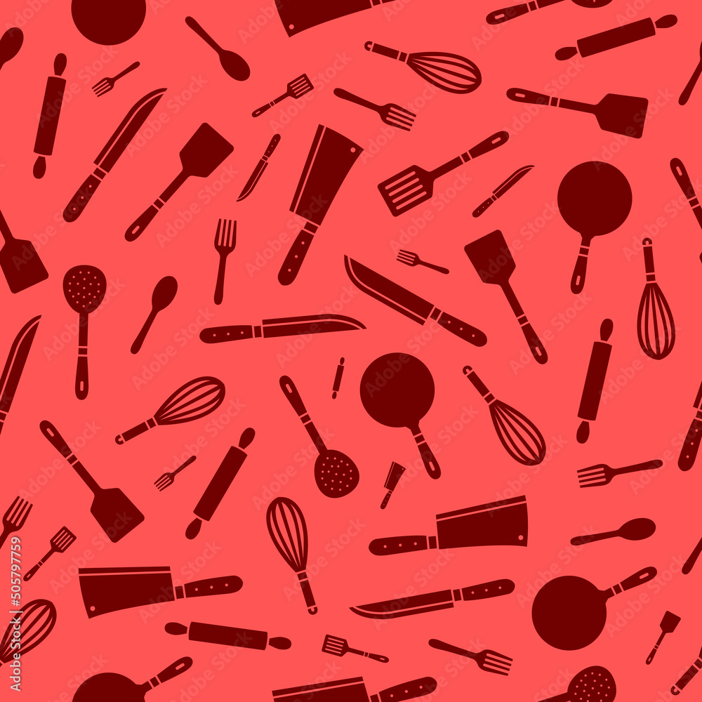Obraz premium Cooking utensil seamless pattern background