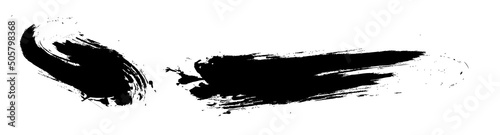 アナログタッチ素材：筆の質感　墨　インク　筆模様　波模様