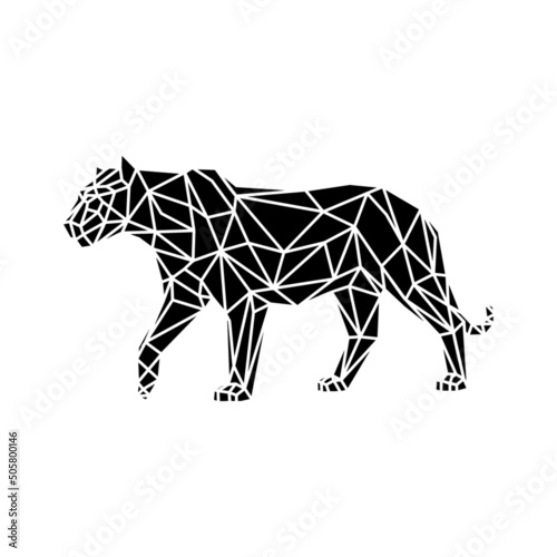 lion tiger big cat low poly design  panther cheetah polygon vector logo