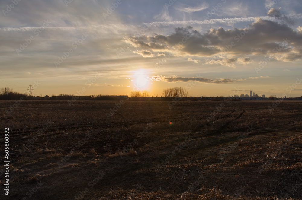 A Sunset over a Wheatfield A Sunset over a Wheatfield