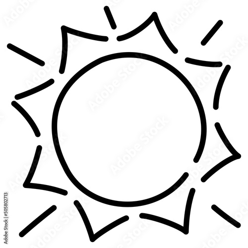 シンプルな太陽のマーク(線画)