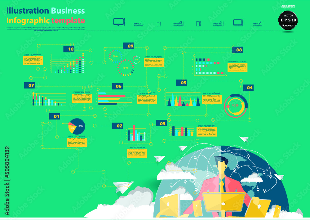 Obraz premium technology contact communicate - think creativity design modern Idea and concept vector illustration.