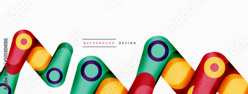 Modern stylish geometric background. Abstract round shapes composition for wallpaper, banner, background or landing