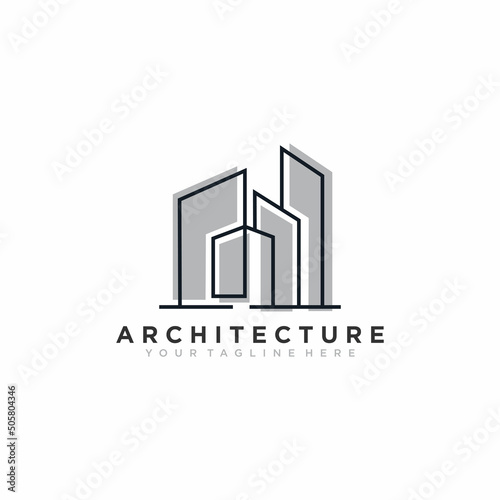 Architecture logo design, Vector construction company brand design template. Architect and Construction vector logo template