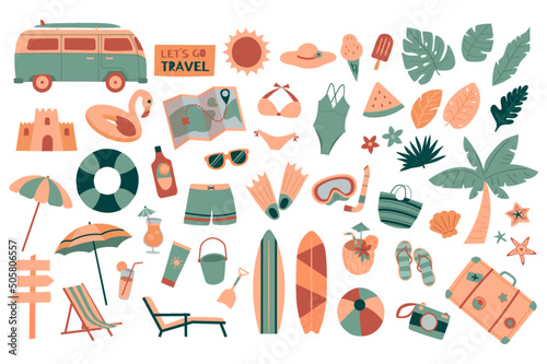 Tropical Beach Holiday Vector Illustration