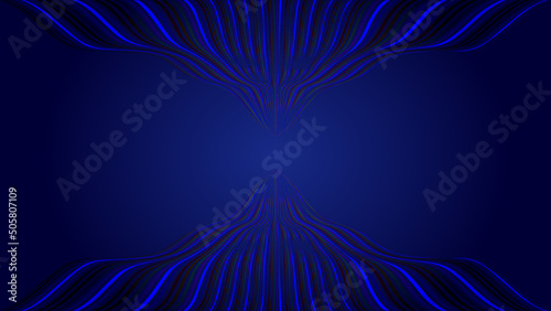 Dark blue wavy lines extend space sense technology sense vector background